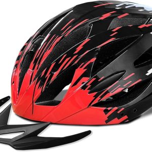 Bike Helmets for Adults, Mountain Bike Helmets for Men with Visor, Adjustable Fit Bicycle Helmet for Women, Road Recreational Cycling Helmet